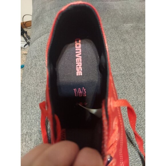 Converse All Star Chuck Taylor Vegan Leather Low Top Red Sneakers Size M12 W14 - Picture 12 of 14